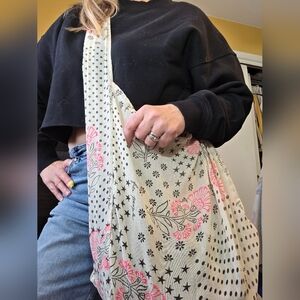 Free People Pink Floral And Star Print Reusable Shoulder Bag